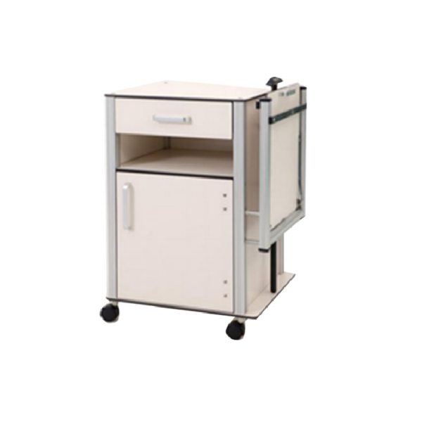 Hospital cabinet with tray table