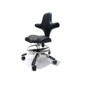 Black doctor chair with foot support